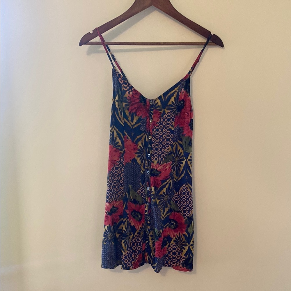 Abercrombie & Fitch Blue Sleeveless Asymmetrical Mini Dress
